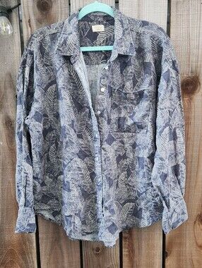 💙👏🏼Faherty Tropical Linen Button-Down Men’s L🌿